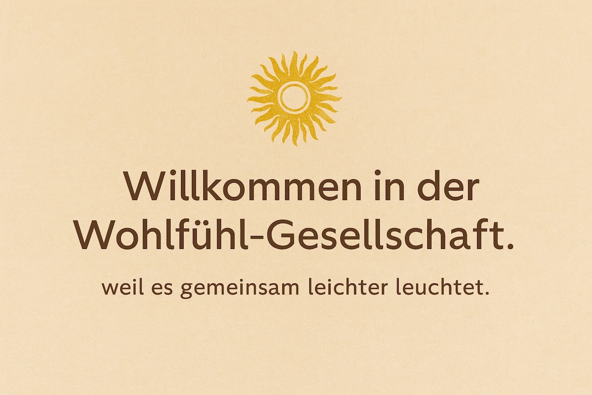 Overlay-Text: Willkommen in der Wohlfühl-Gesellschaft - weil es gemeinsam leichter leuchtet