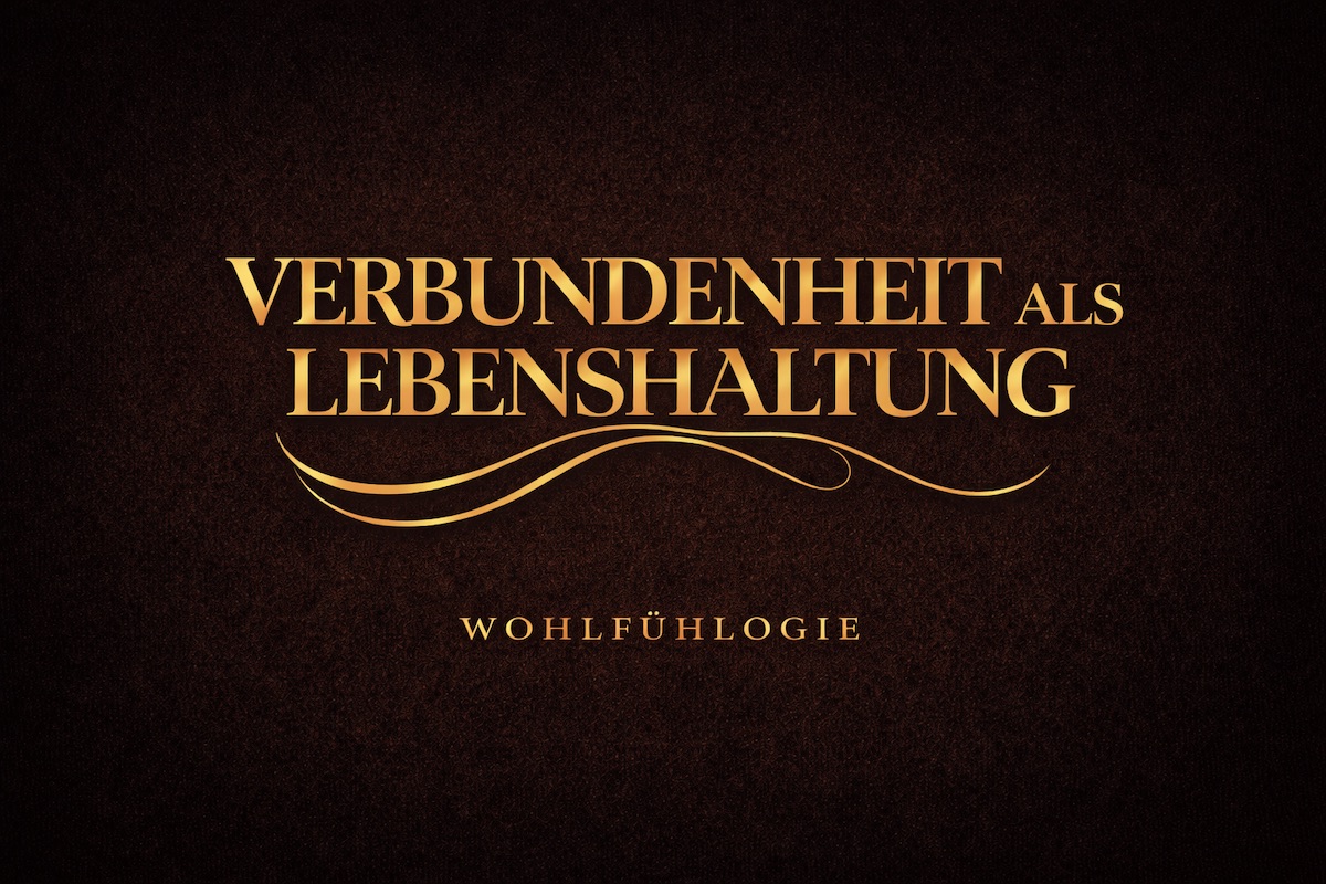 goldener Schriftzug auf schwarzem Grund VERBUNDENHEIT