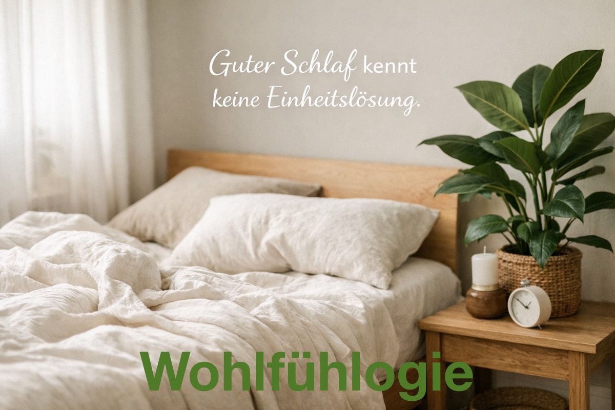 Schlafzimmer in Naturtönen und natürlichen Materialen eingerichtet
