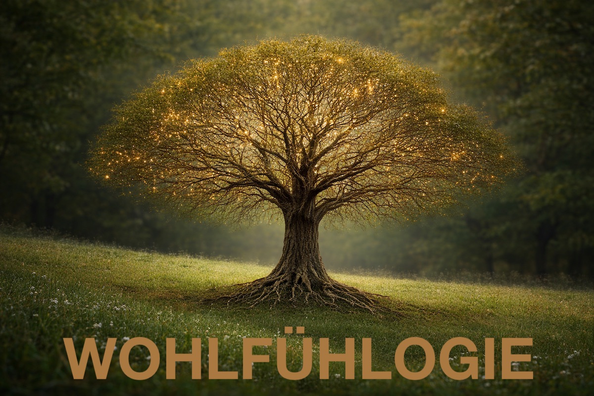 Ein alleinstehender Baum mit feinen Verästelungen als Symbol für den Vagusnerv und die Regulation des Nervensystems in einer ruhigen natürlichen Umgebung