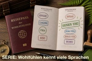 Shinrin Yoku Waldbaden als Stempel auf dem WOHLFÜHLOGIE-Reisepass